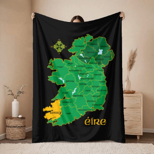 Kerry Ireland County Irish Travel Throw Blankets