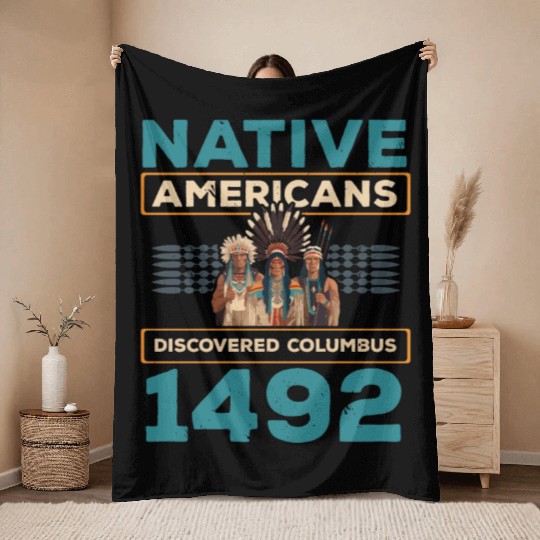 Aboriginal Indians Indigenous Native American Day Throw Blankets