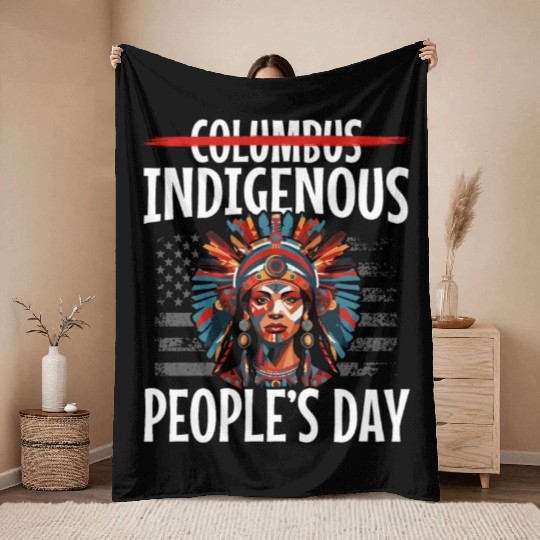 Aboriginal Indians Indigenous Native American Day Throw Blankets