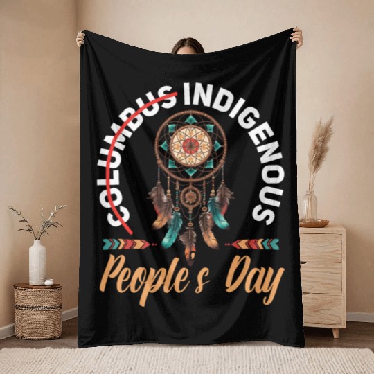 Aboriginal Indians Indigenous Native American Day Throw Blankets