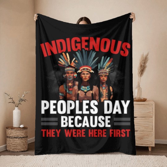 Aboriginal Indians Indigenous Native American Day Throw Blankets