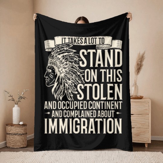 Aboriginal Indians Indigenous Native American Day Throw Blankets