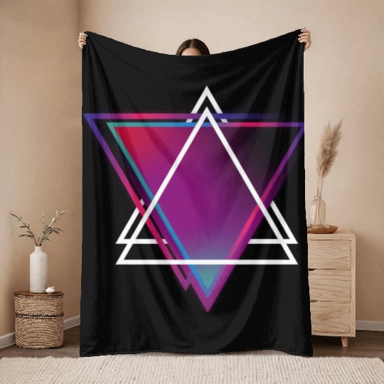 "Triangle Bliss: Geometric Marvel Throw Blankets"
