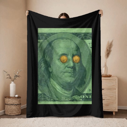 Benjamin Franklin Bitcoin Throw Blankets