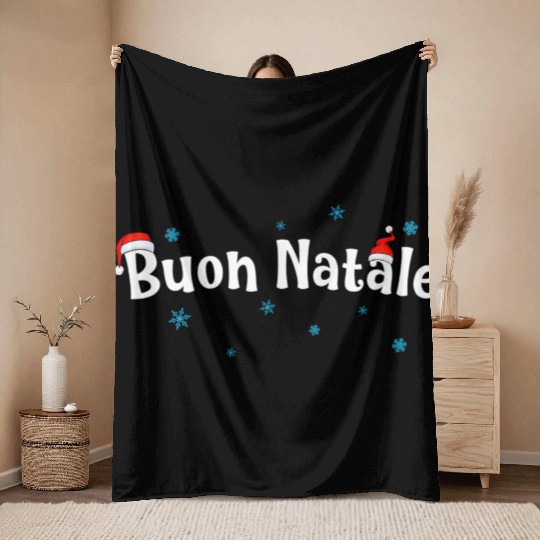Buon Natale Italian Throw Blankets