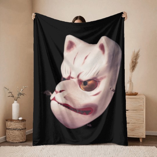 Cute Angry Face Throw Blankets