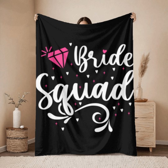 Bridal Shower Bachelorette Party Bridesmaid Bride Throw Blankets