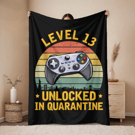 Level 13 Unlocked Video Gamer 13th 2007 Throw Blankets