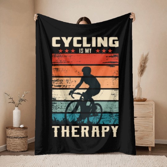 Racing Bike Racing Cyclist Cycling Bike Race Throw Blankets