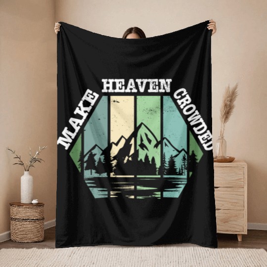 Religious Christian Make Heaven Crowded Jesus Throw Blankets