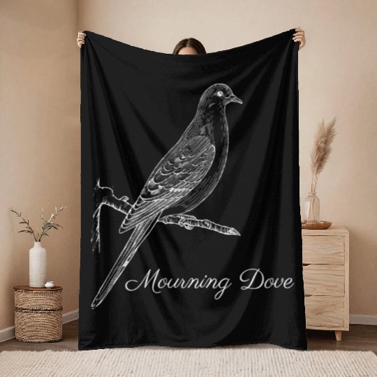 Mourning Dove Bird Ornithology Throw Blankets