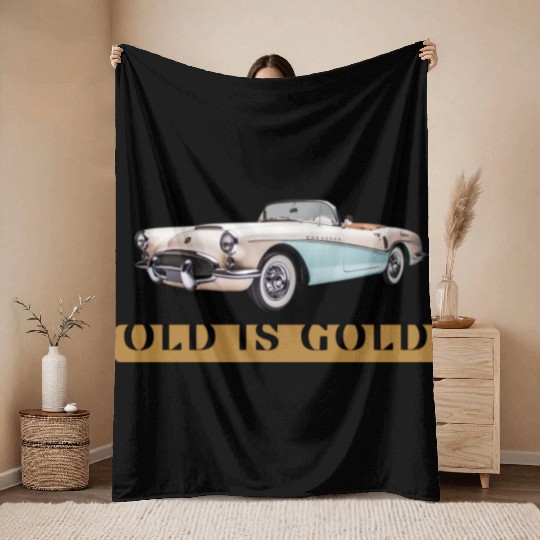 OLD IS GOLD Throw Blankets