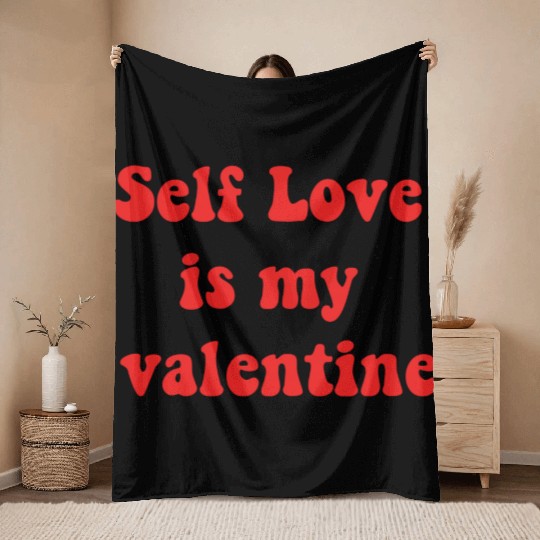 Self love is my valentine cute summer stars Throw Blankets