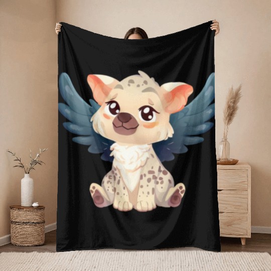 Kawaii Hyena Angel - Sweet Flight through the Throw Blankets