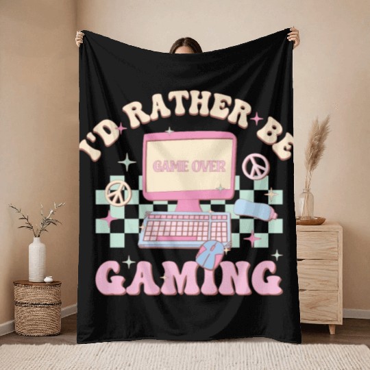 I'd Rather Be Gaming, Happy Game Day Throw Blankets