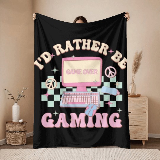 I'd Rather Be Gaming, Happy Game Day Throw Blankets