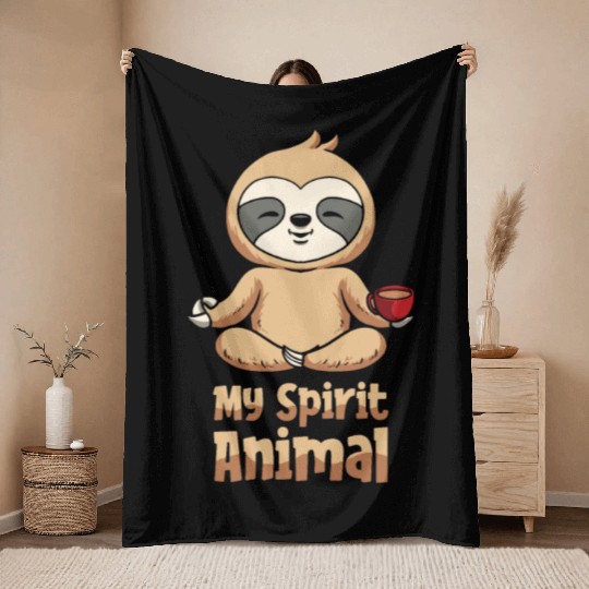 Sloth Cute Sloth Sunflower Throw Blankets