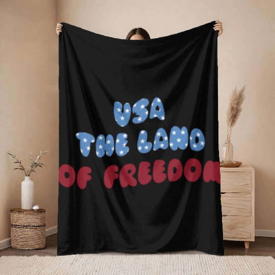 USA THE LAND OF FREEDOM, THE FOURTH OF JULY Throw Blankets