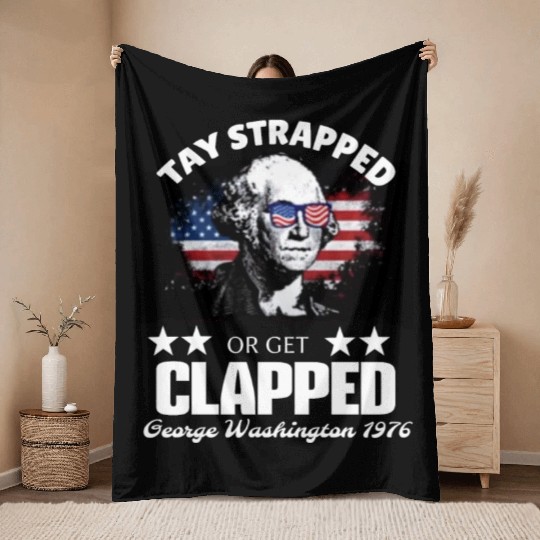 george washington teshirt Throw Blankets
