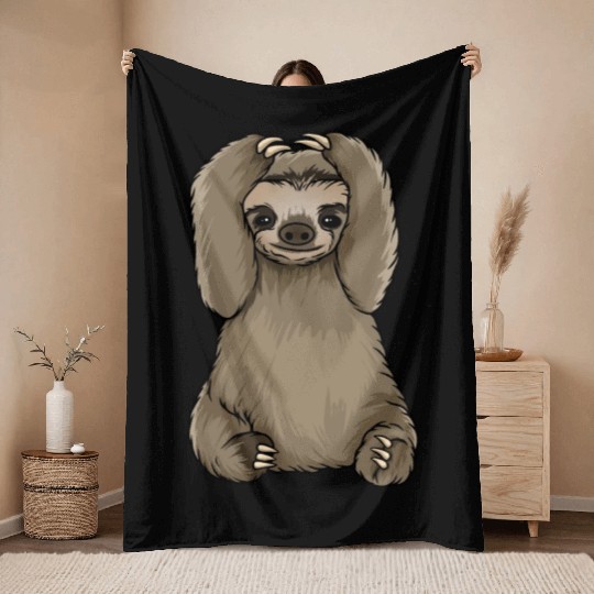 sloth omg what did i do Throw Blankets