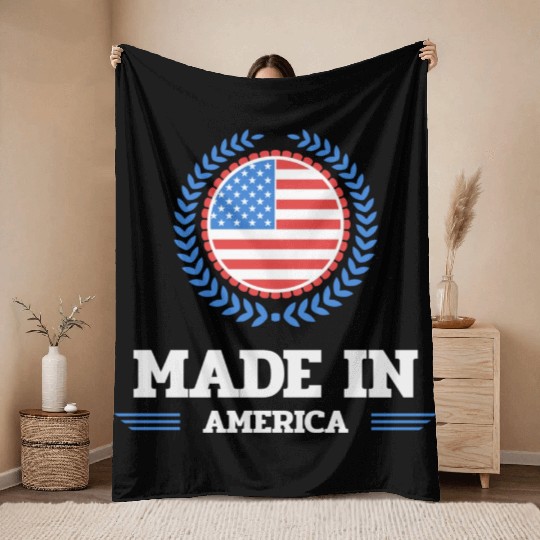 made in america red girl love Throw Blankets