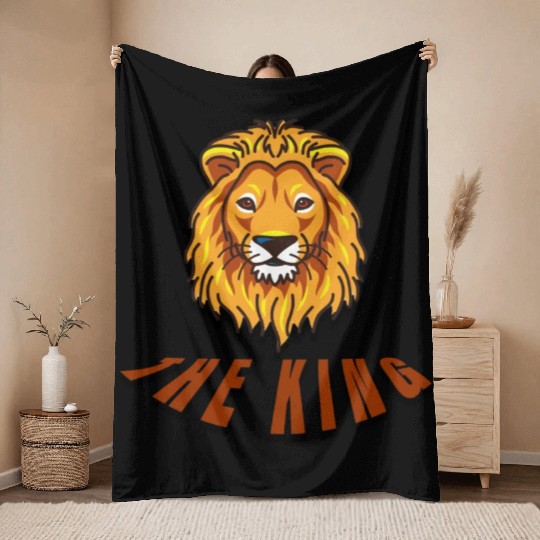 lion 70s humor aesthetic Throw Blankets