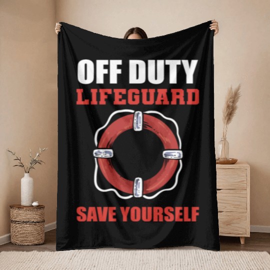 Off Duty Lifeguard Beach Attendant Gift Throw Blankets