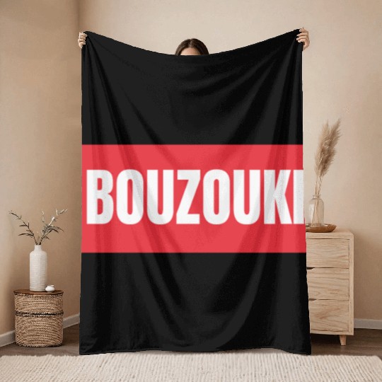 Irish Bouzouki Instrument Greek Throw Blankets