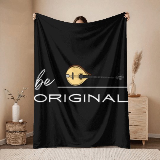 Irish Bouzouki Instrument Greek Throw Blankets
