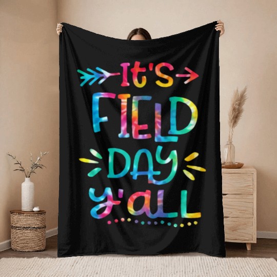 IT'S FIELD DAY y'all Throw Blankets