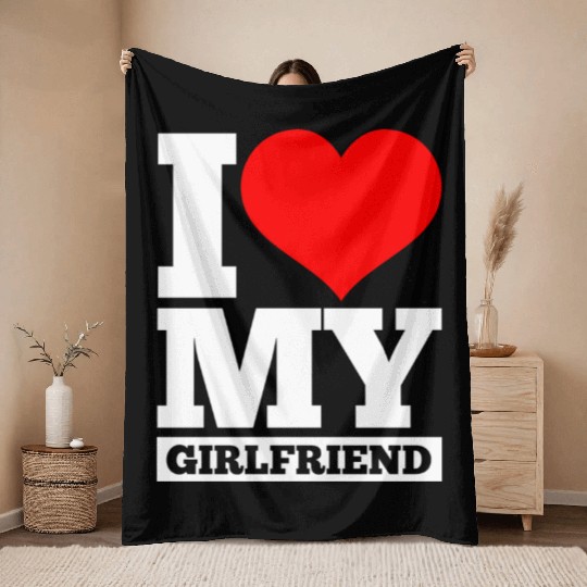 Valentines Day Girlfriend girl Throw Blankets