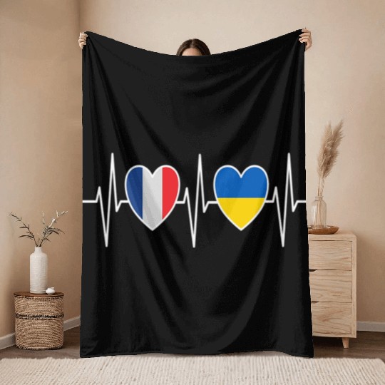 France T ShirtFrance And Ukraine Throw Blankets