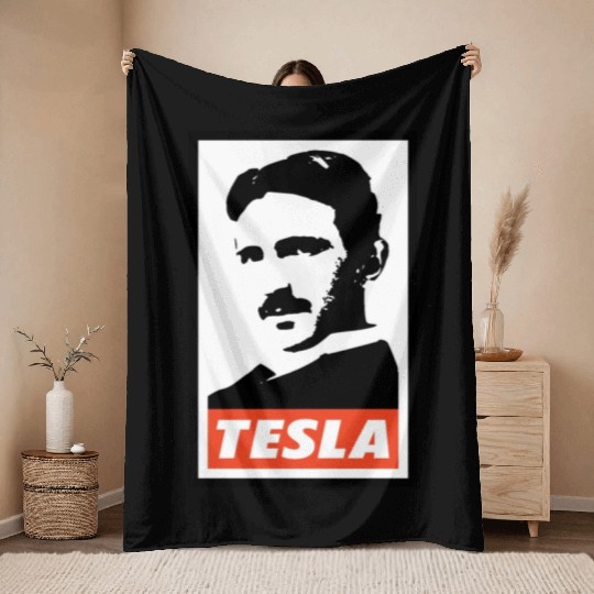 Nikola Tesla Throw Blankets