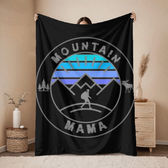 Mountain Mama Throw Blankets