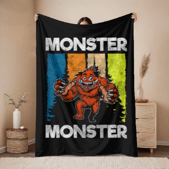 Monster Fright Character Monster Hunter Throw Blankets