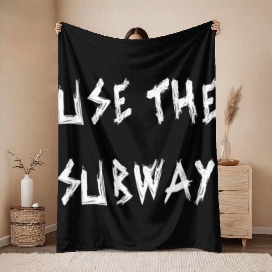 Use The Subway yellow Throw Blankets