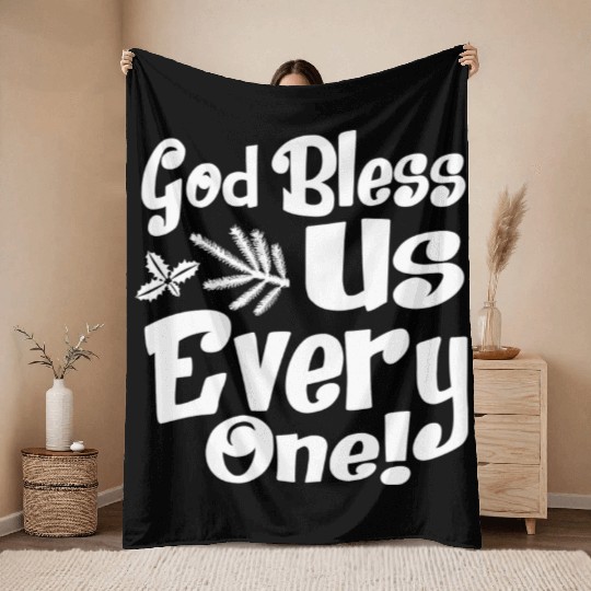 A Christmas Carol Charles Dickens God Bless Us Throw Blankets