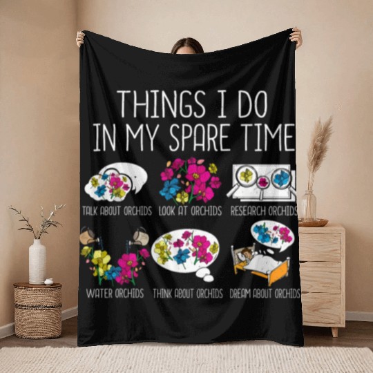 Orchid Plant Lover Houseplant Florist Gardening Throw Blankets