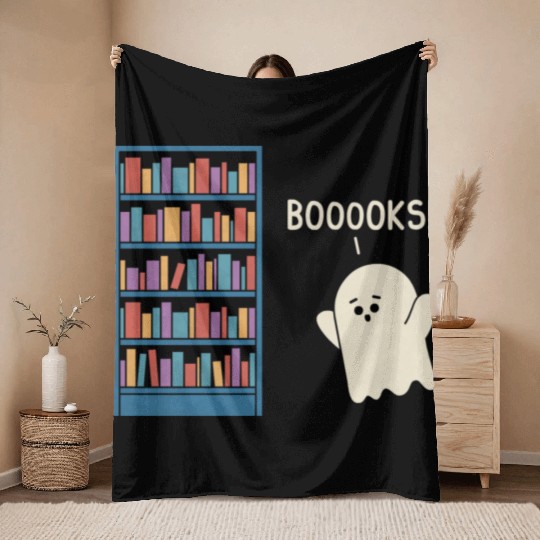 Booooks green Throw Blankets