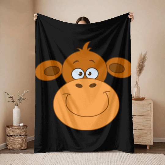 Monkey Face Throw Blankets