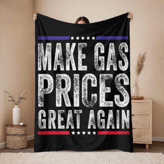 Make Gas Prices Great Again Anti Biden Republican Throw Blankets