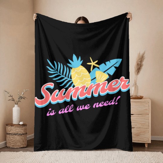 Summer is all we need tumblr Throw Blankets