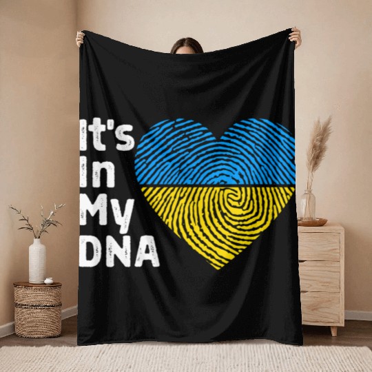 It'S In My Dna Ukraine I Stand With Ukraine Throw Blankets