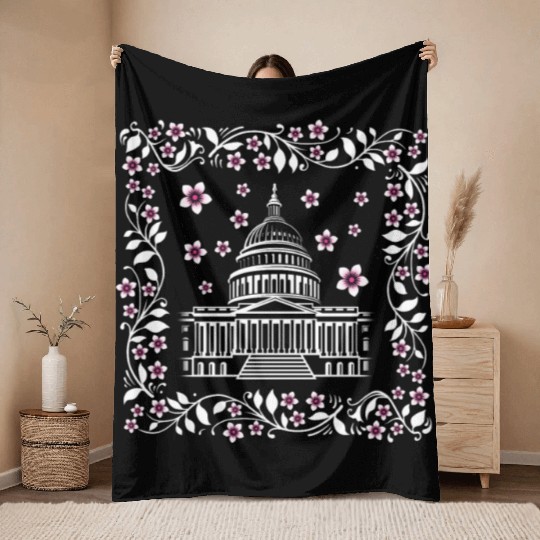 Washington DC Throw Blankets, Capital City White House