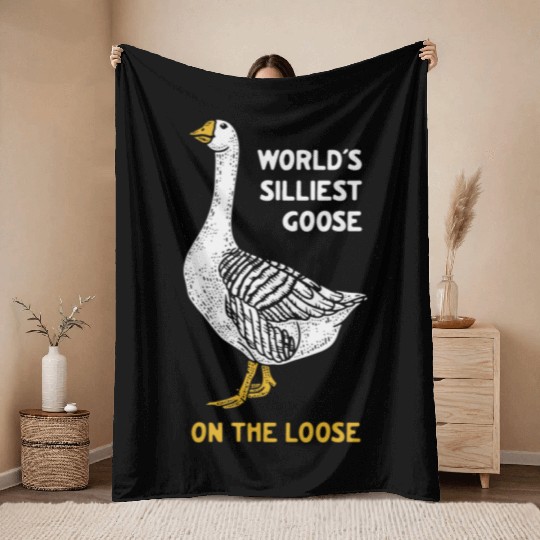 World s Silliest Goose Throw Blankets