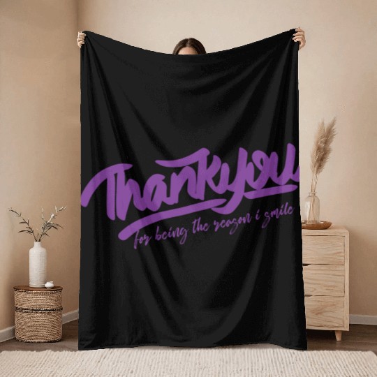 Thank you for being the reason i smile hippie Throw Blankets