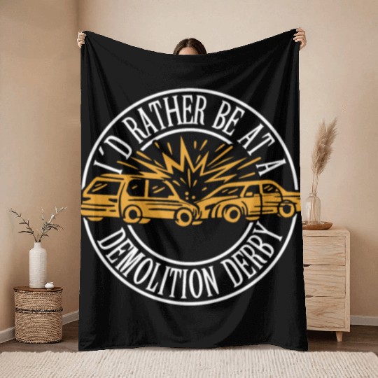 Demo Derby Demolition Derby Demolition Derby Lover Throw Blankets