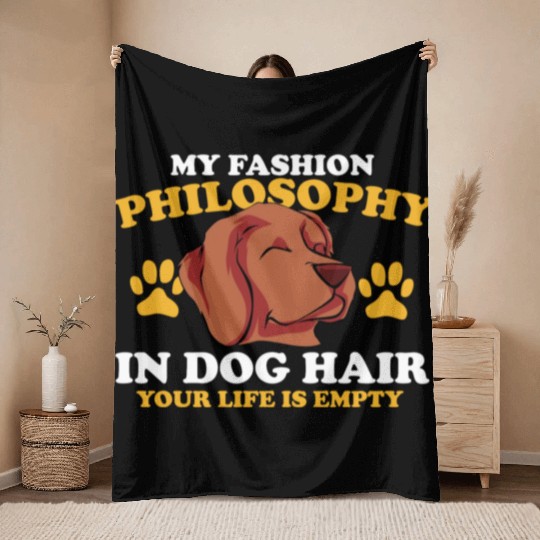 Philosophy Dog Hair Teacher Poetry Science Book Throw Blankets