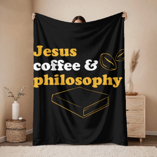 Philosophy Jesus Teacher Science Book Coffee Throw Blankets