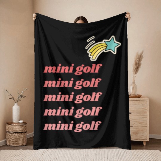 Mini Golf | Miniature Golf | Mini Golfer Throw Blankets